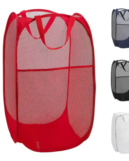 Sac Panier à Linge Pliable en Maille